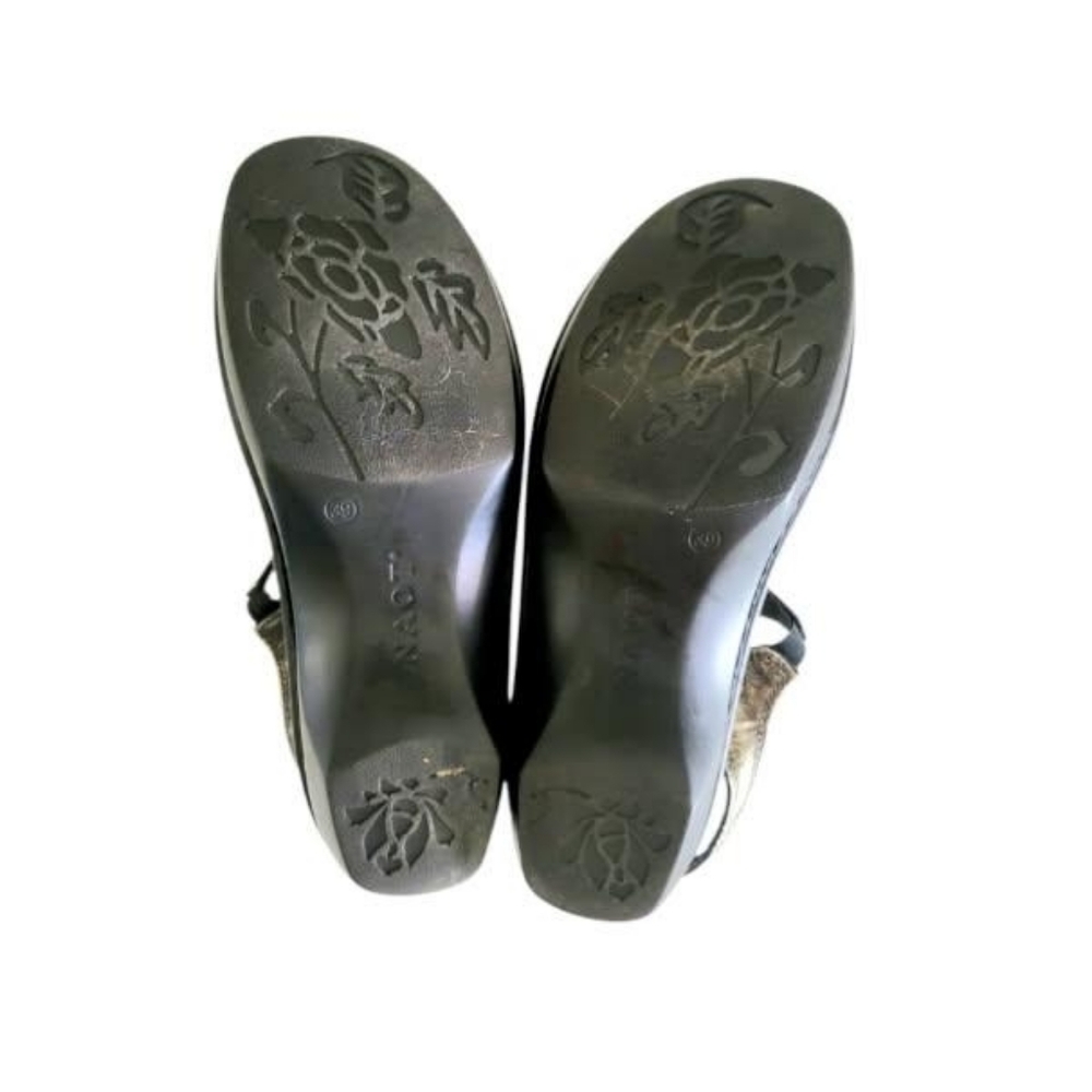39 NAOT Faso Leather Metallic Metal Slingback Open Toe Sandal Shoe Women 8 8.5 - Picture 13 of 16